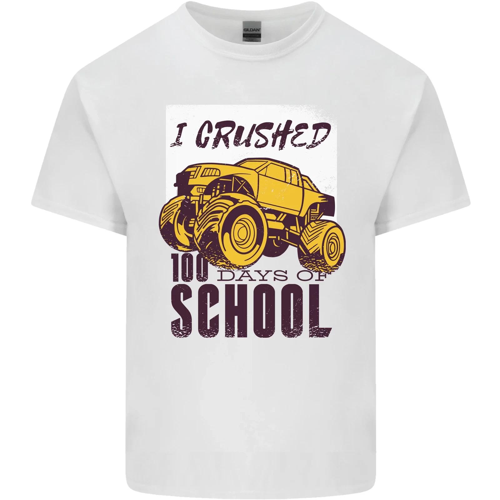 

I Crushed 100 Days of School Monster Truck Kids T-Shirt Childrens S
