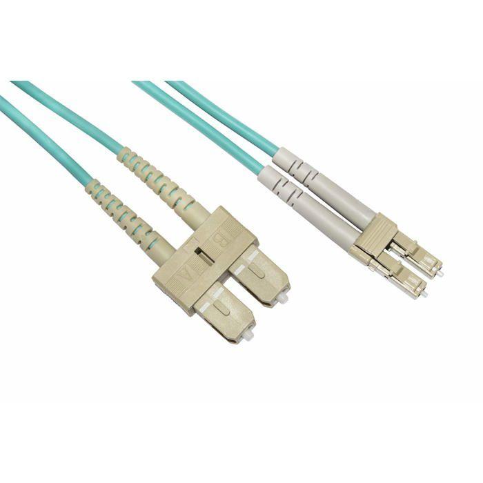 Câble Fibre Optique - LINK - LKLCSC35005 - LC-SC - OM3 - 0,5 m - Aqua