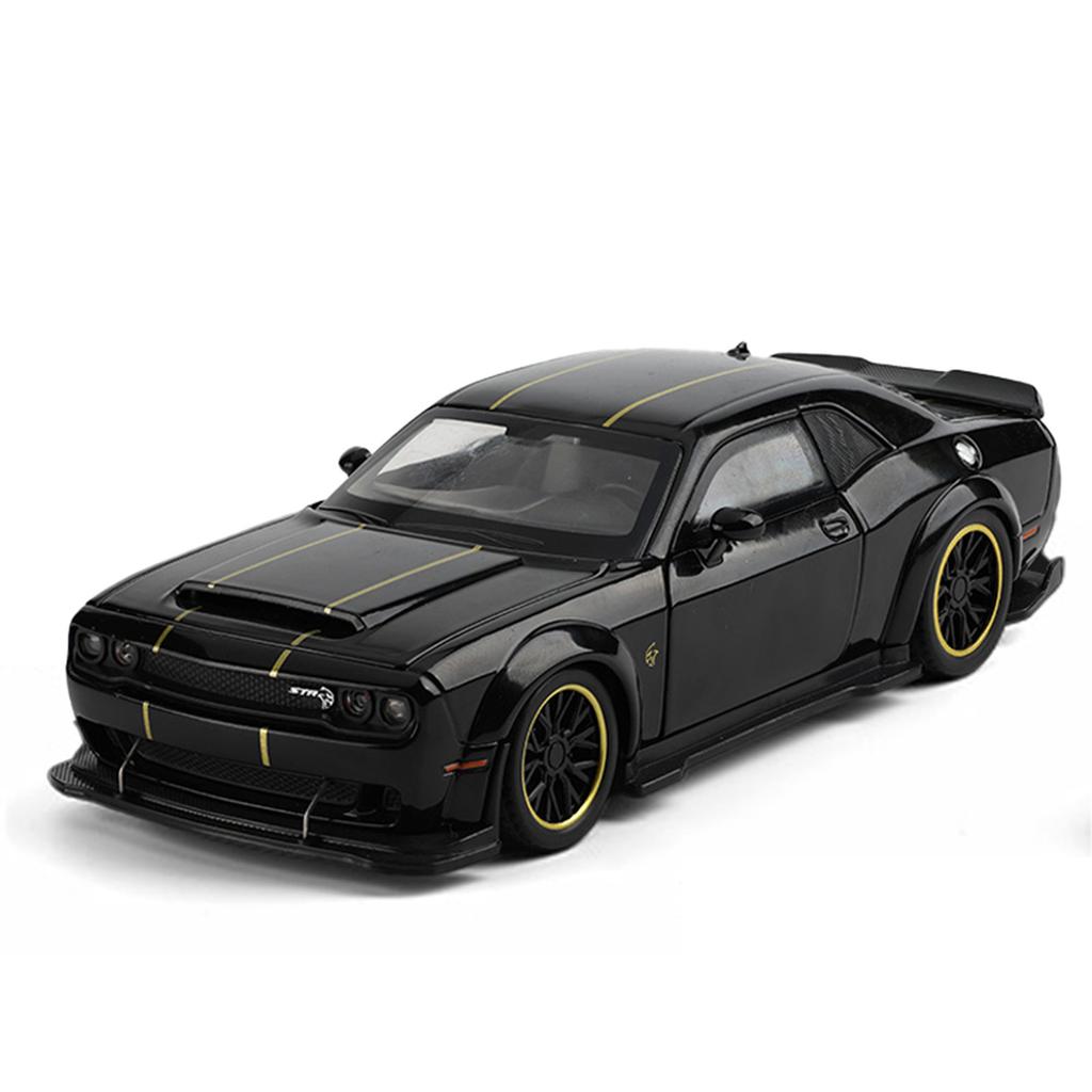 New 1/32 Challenger SRT Hellcat 2024 Alloy Car Model Sound and Light Pull Back Children's Toy Collectibles Birthday Gift
