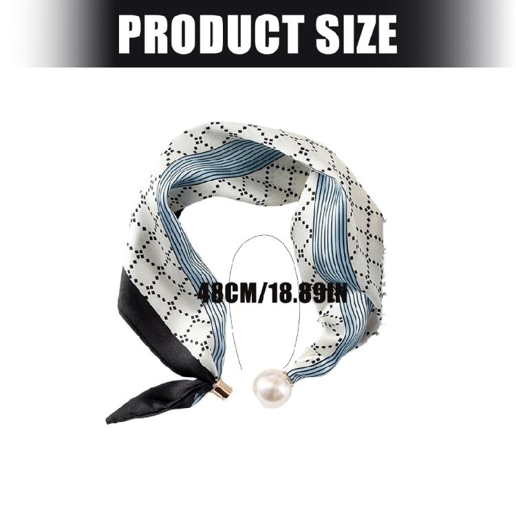 Office Ready Magnetic Neck Scarf for Women, Printed Smooth Scarflette with Clasp Closure for Daily Outfit Wear