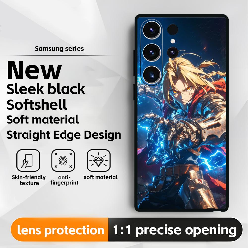 Fullmetal Alchemist Anime Hot Phone Case For Samsung Galaxy S25 S24 S23 S22 S21 S20 Plus Ultra Note20 Soft Black