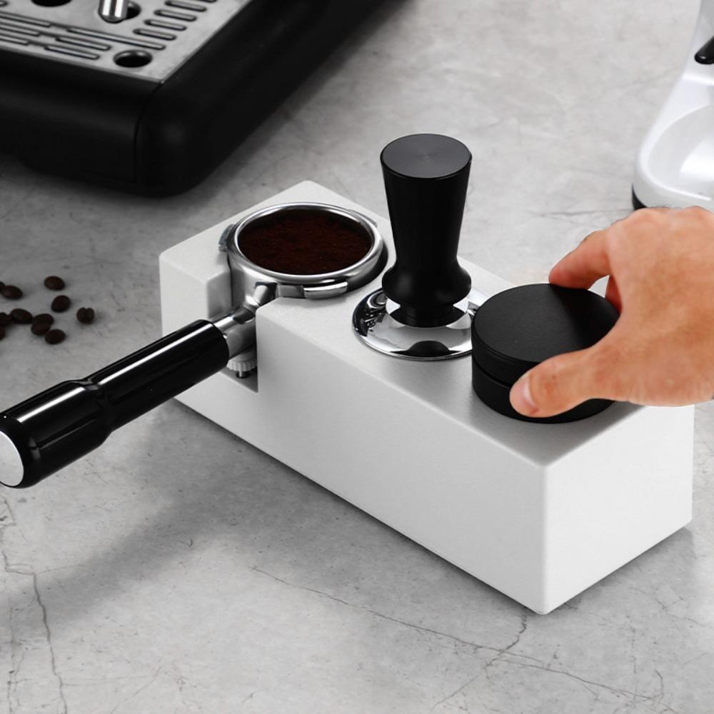 Non Slip Coffee Tamping Station 51/53/58mm Rectangular Coffee Portafilter Stand Adjustable Height Coffee Distributor Bracket