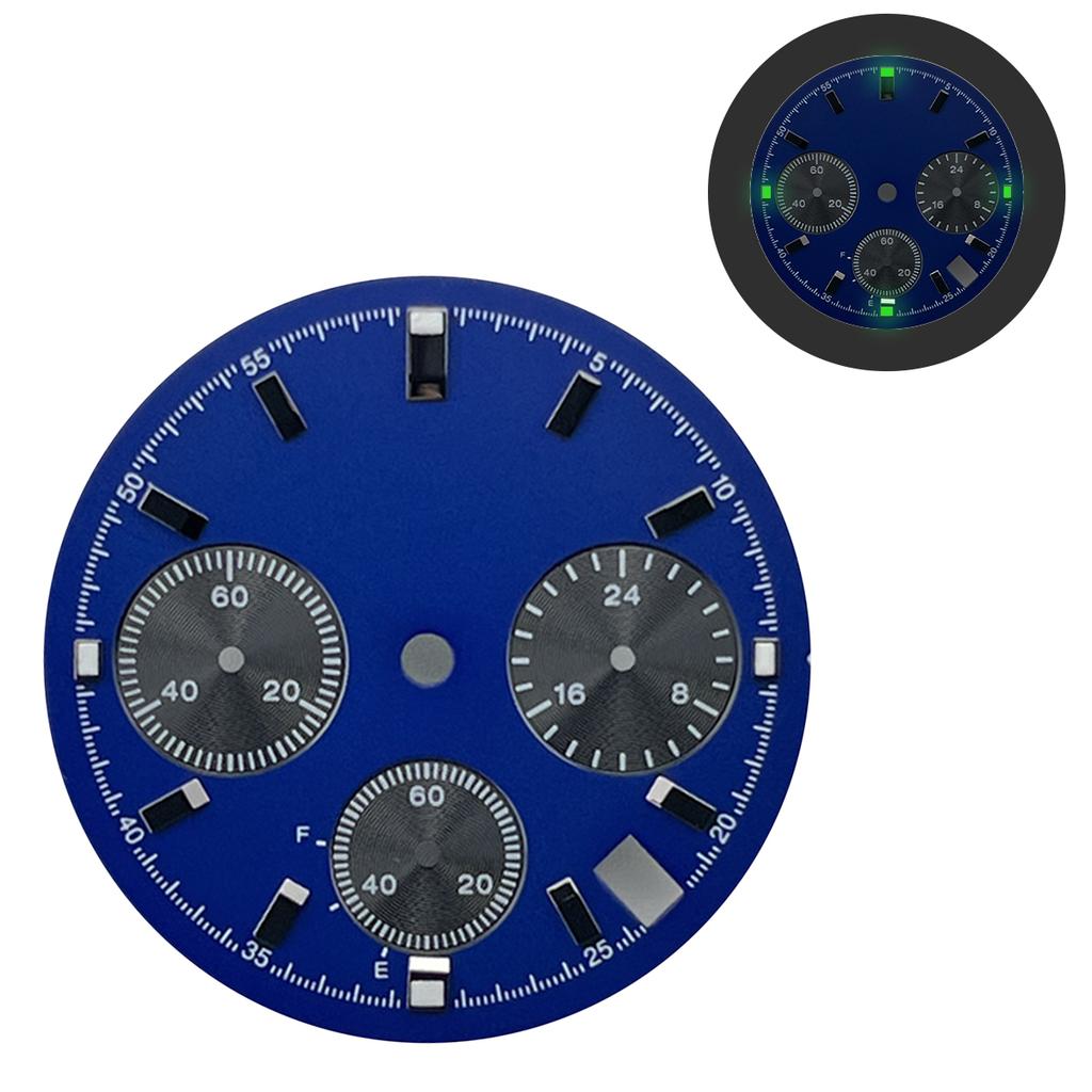 29.5mm Watch Dial S Dial Prospex Luminous Sunray Chronograph Face 6 Hands Fit Quartz VK63 Watch Faces Automatic Movement