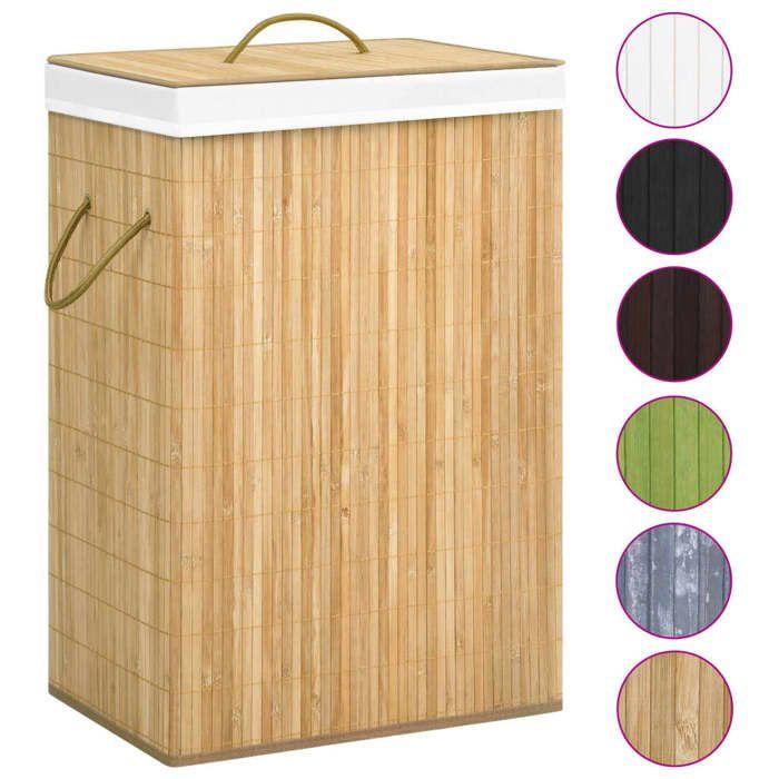 VidaXL Laundry Basket with 2 Sections Bamboo 72 L 320739