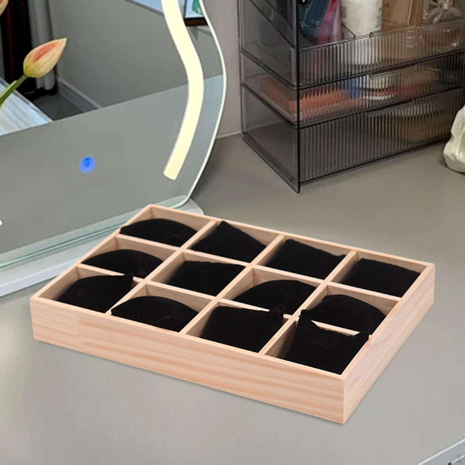 

Органайзер для часов, подставка для браслетов, коробка для хранения, поднос для ювелирного магазина Black Velvet