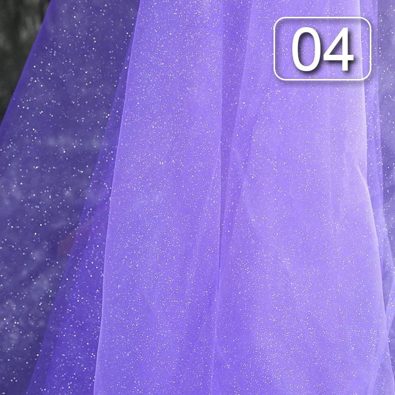 1 Meter glänzender feiner Puder-Tüllstoff, weicher Glitzer-Pailletten-Glitzer-Netzstoff für Party, Hochzeitskleid, Schleier, Hintergrundgarn