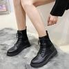 Black Martin Boots Women's 2025 Thick-soled Short Boots Flying Weaving Leisure Sports Lace-up Skinny Boots Children's Tide