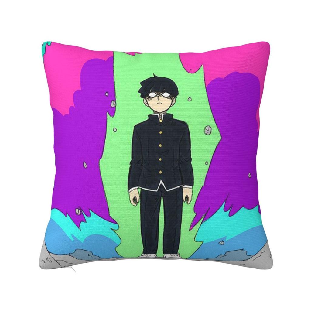 Adventure Anime Mob Psycho  Square Pillowcase Cushion Cover Pillow Case Throw Pillow Cover for Home Sofa Living Room