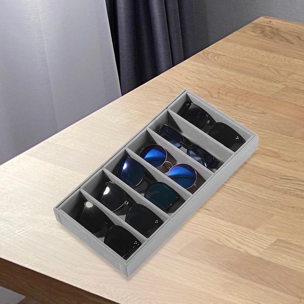 Eyewear Storage Box for Sunglasses And Glasses Display Case with Jewelry Holder