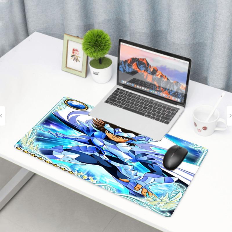 Saint Seiya Print Mouse Pad, Anti‑Slip Desktop Keyboard Mat, for PC Laptop Gaming Working Daily Use, Cool Festival Surprise Gift