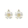 Trendy Double-Sided Flower Cat's Eye Earrings - Mori Style, Sweet & Versatile with a High-End Feel