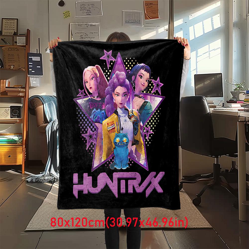 

1Pc HUNTR/X Print Flannel Blanket, Comfortable for All Seasons, Home Decor, Warmth and Comfort, Perfect for Christmas Gifts821090 80cm x 120cm