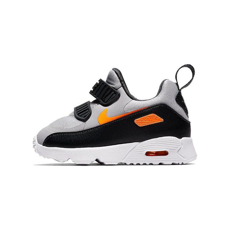 Nike Air Max 90 Low top Sports Casual Shoes Black Silver Infant And Toddler 881924-009