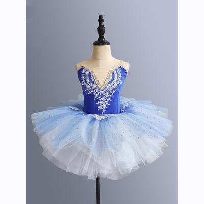 Paillettenbesetztes weißes Ballett-Tutu-Kleid Mädchen Jazz-Tanzkostüme Kinder Ballerinas Tutu Kinder Gesellschaftstanz