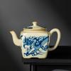 175ml Traditional Ru Kiln Blue And White Dragon Pattern Square Tea Pot For Brewing Tea High-End Tea Ceremony Kungfu Tea Set