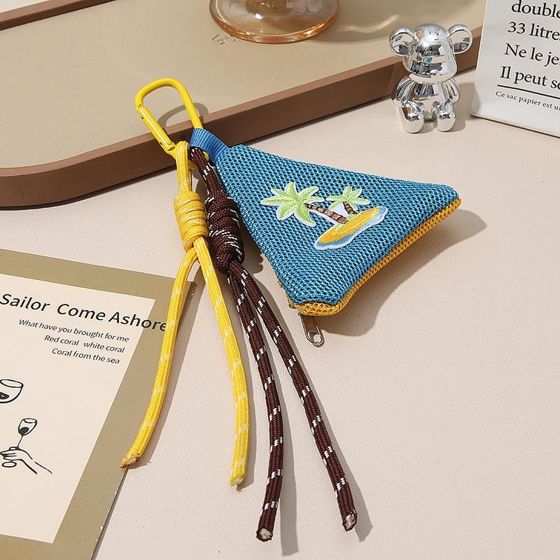 Handmade DIY triangle couple sachet change bag cartoon mosquito-proof key bag earphone bag traditional small and fresh