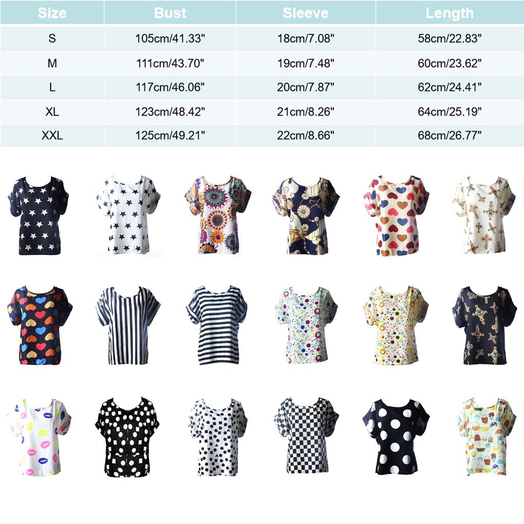 Fashion Women Casual Short Sleeve Loose Chiffon T-shirt Tops Shirt Blouse Summer