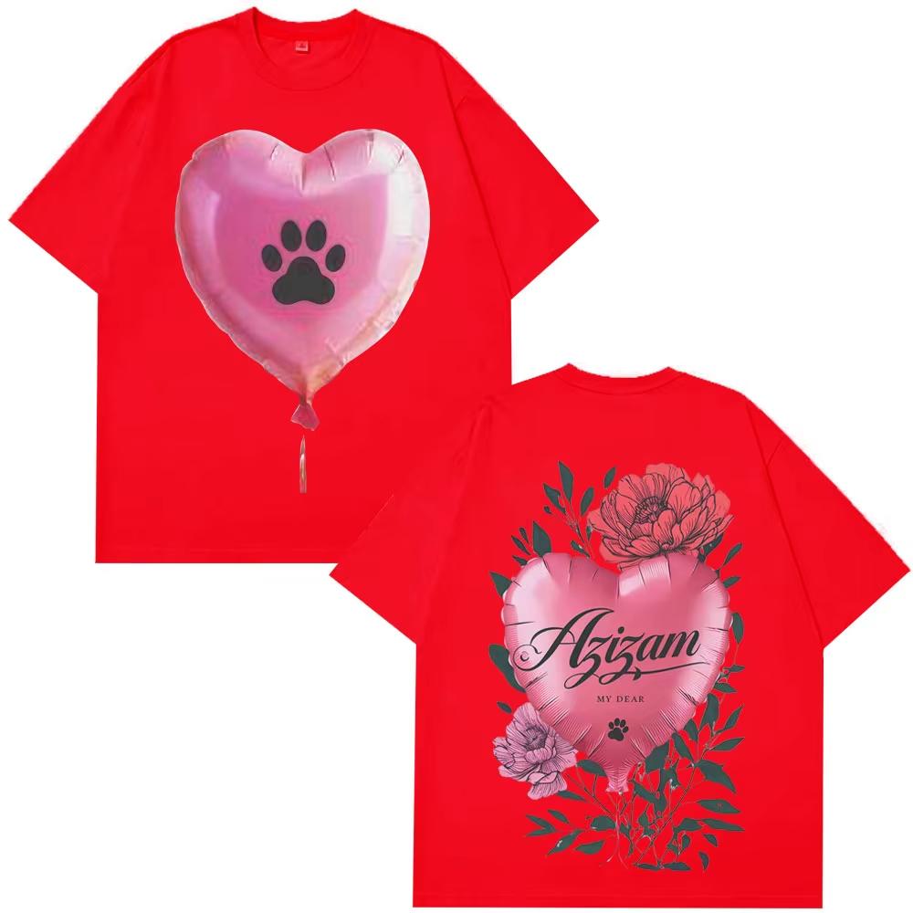 Ed Sheeran Azizam Heart Balloon Graphic Tee Cotton Casual shirts with Short Sleeves Unisexs Clothing Fashion Print ONeck Tshirt