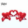 Desktop Rose Decor Heart Ornament, 3D Printed Red Pen Holder Storage Ornament with Movable Joints, Figure for Valentine Day
