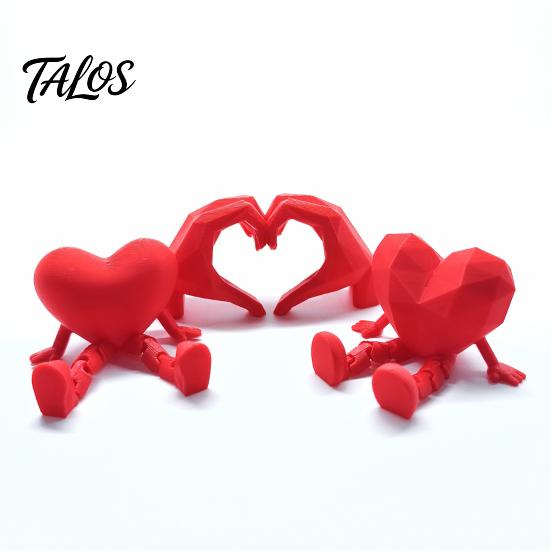 Desktop Rose Decor Heart Ornament, 3D Printed Red Pen Holder Storage Ornament with Movable Joints, Figure for Valentine Day