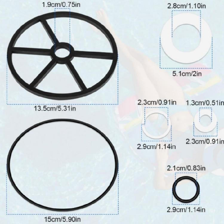 6PCS Pool Equipment Seals Replacement Quick Installation Rubber Texture Suitable for Any Weather Performances Safe