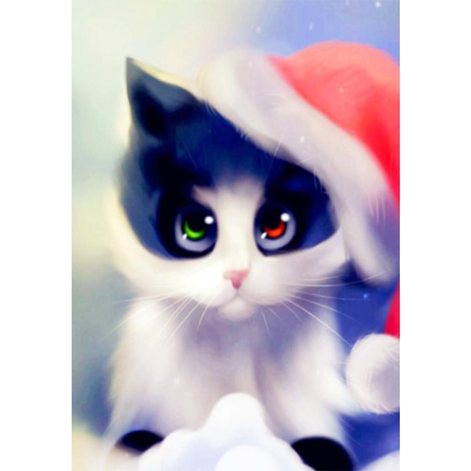 5D DIY Diamond Painting Animal Cat Rhinestone Cross Stitch Kit Full Diamond Embroidery Gift Mosaic Home Decoration Art Picture