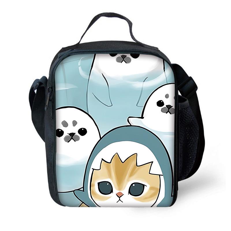 Child School Funny Cat M-mofusands-Backpack with Lunch Bags ,Pencil Bags ,School Bags for Boys Girls Best Gift