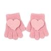 Kids' Knitted Love Heart Five-Finger Winter Gloves