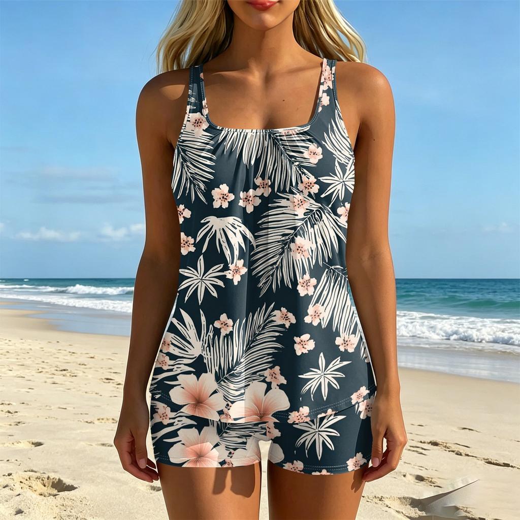 Women's Printed Split Swimsuit Sport Swimsuit Two-Piece Set