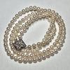 Used [Certificate of authenticity included] Akoya pearl 2 strand necklace pearl silver SILVER stamp 6.5mm pearl necklace
