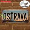 D Flat Printing Pc Vintage Aluminum Sign Only for Decoration Outdoor Wall Art OSTRAVA Aluminum Sign Retro Decor