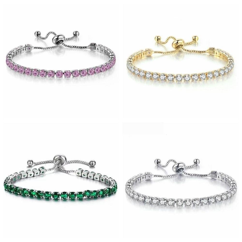 Glitter String Crystal Tennis Bracelet Stretch Fit Claw Chain Bracelet  Women's Jewelry