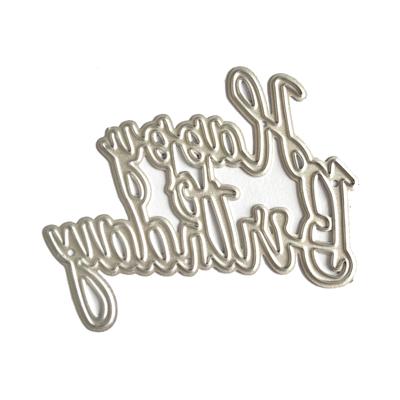Χρόνια πολλά Μεταλλικά μήτρα κοπής DIY Craft Carbon Steel Template Stencil Scrapbooking for Card Die Cuts Mold