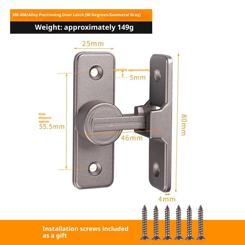Door Lock Zinc Alloy 90 Degree Sliding Door Latch Heavy Duty Barn Gate Bolt Protect Privacy Cabinet Closet