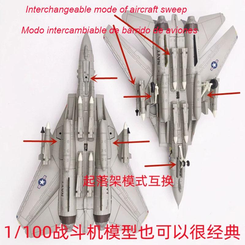 Model odlewany w skali 1/100 Sił Powietrznych USA F-14A F14A F14 VX-4 Samolot ze zmiennymi skrzydłami Model ze stopu Kolekcja Zabawka Prezent