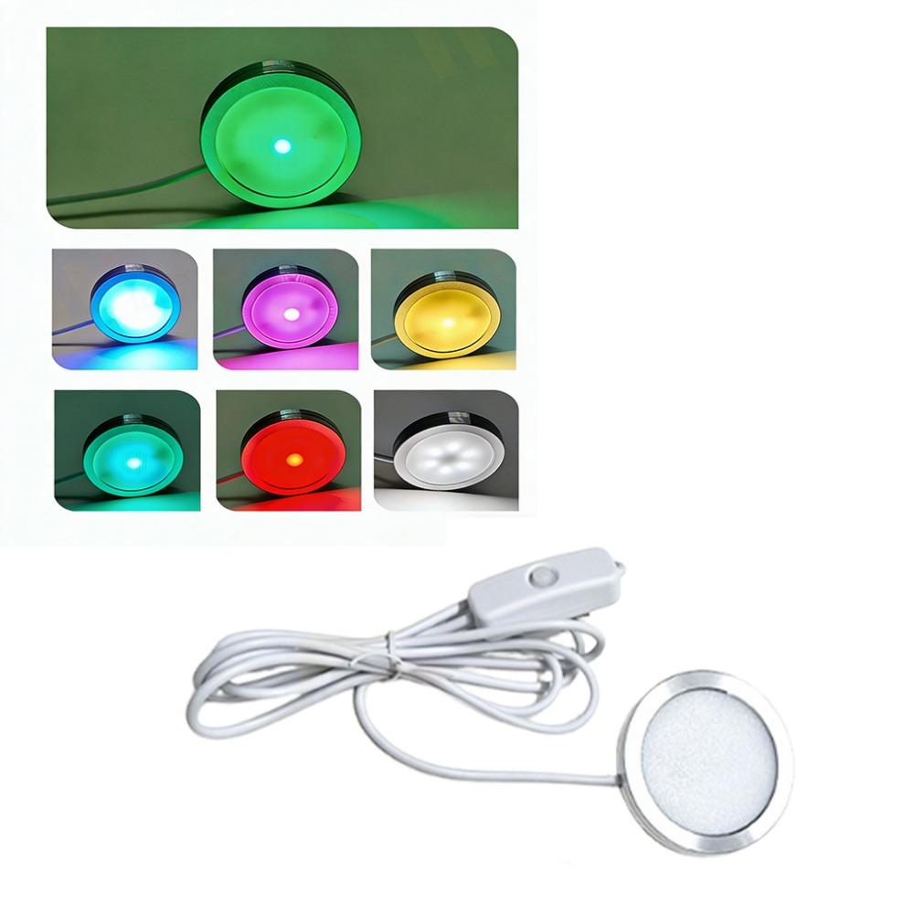 RGB Color Adjustable USB Circular Lamp DIY 5V Ultra-thin LED Light Bright Light 3W USB Powered Night Lamp Clothing Cabinet