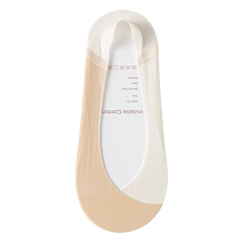 Boat Sock Women's Anti-slip and Non-falling, Summer Cross-stitch Anti-odor Pure Cotton Base Ice Silk Shallow Mouth Versatile Invisible Socks