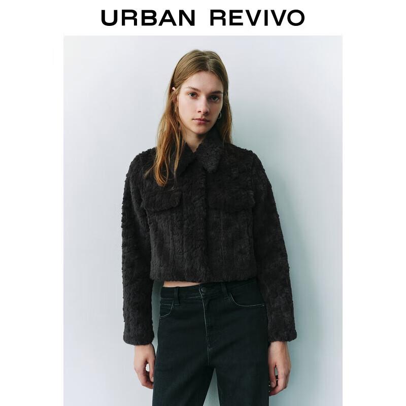 

Women s Classic Lapel Pocket Plush Winter Coat M