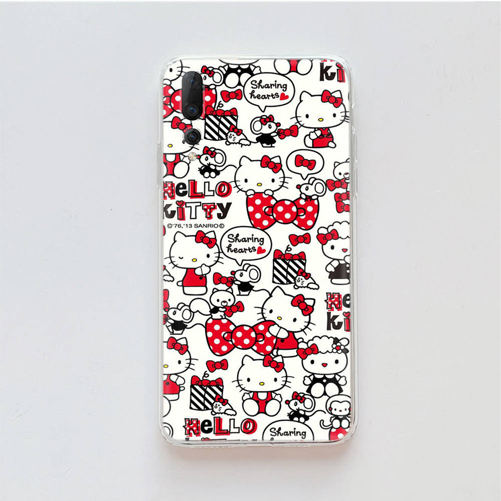 Transparent Case for Samsung A04 A14 A23 M33 M53 Realme 10 9 C35 C55 VIVO X80 Infinix Hot 30 Note 11 Tecno Spark 8P Pro L-22 Hello Kitty