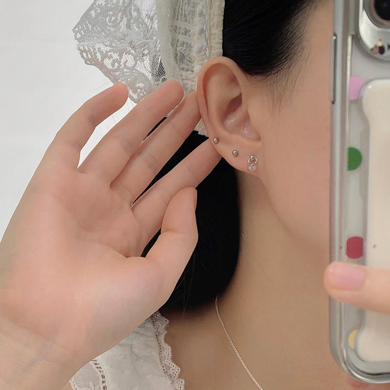 Square Gentle Wind Earrings Unique and Individual Light Luxury Style Versatile High-end and Fresh Earrings