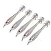 Fishing Gears 5PCS Hard Fishing Lure Simulation Squid False Bait Hooks Artificial Squid Double Hook JigTransparent White
