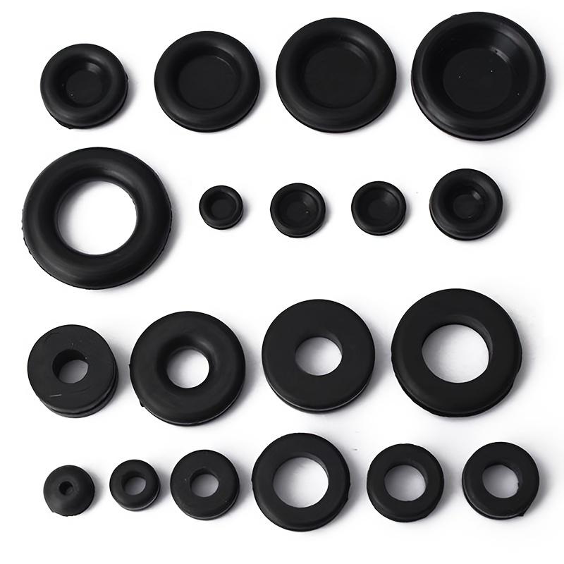 125pcs Rubber Grommet Protective Coil Double-sided Black Rubber Firewall Hole Plug Retaining Ring Car Electrical Wire Gasket