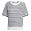 Navigare Women's Textured Striped Knit Short Sleeve T-Shirt