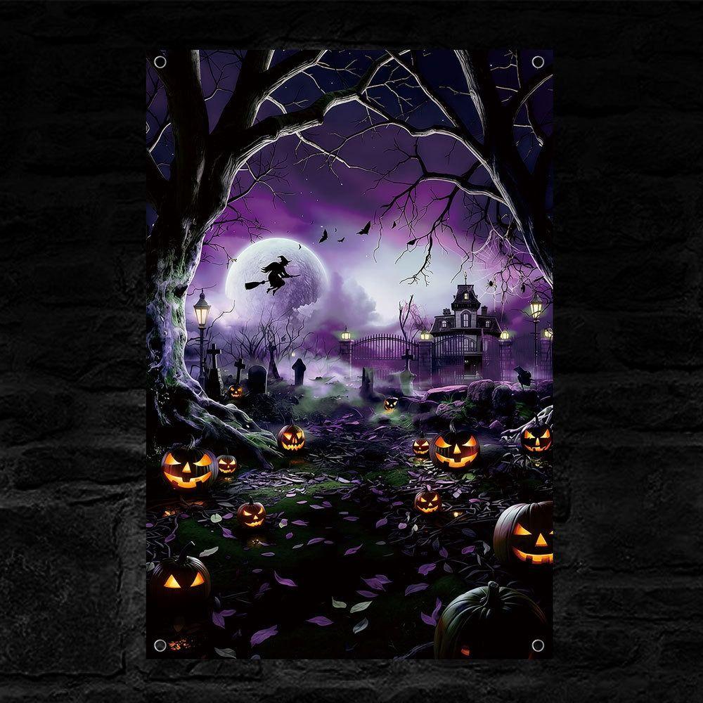 Multicolor Fake Window Banner Large Size Halloween Party Backdrop Party Ornament