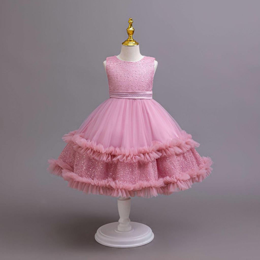 Dívčí šaty set Jaro Podzim Flitrovaná tylová sukně Dětské párty šaty Roztomilé princeznovské šaty a kabát Oblečení 2dílný oblek 5-11 let