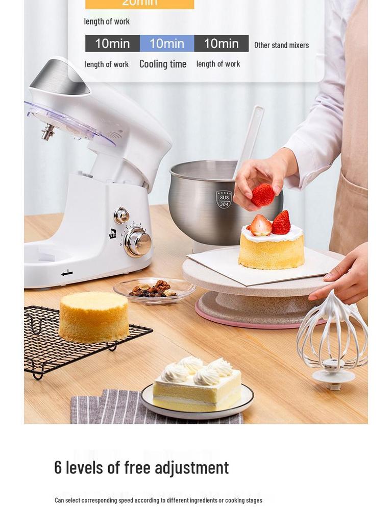 Zuan Chu Multi-Functional Kitchen Machine: Automatic Dough Mixer, Cream Whipper & Tabletop Egg Beater.