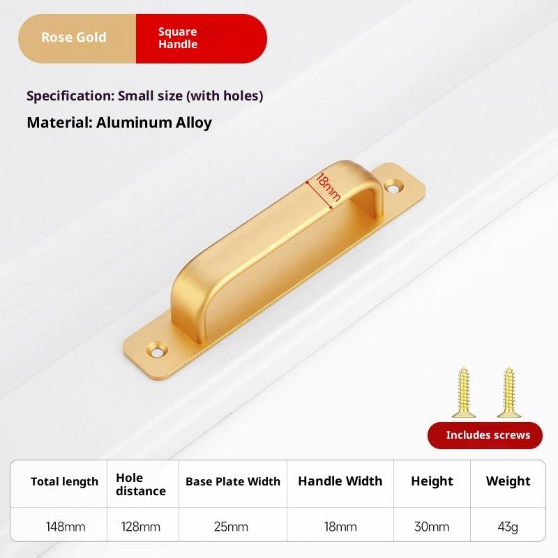 Aluminum Alloy Handle Glass Sliding Door Window Drawer Wardrobe Drill-free Push-pull Bathroom Sticker Door Handle