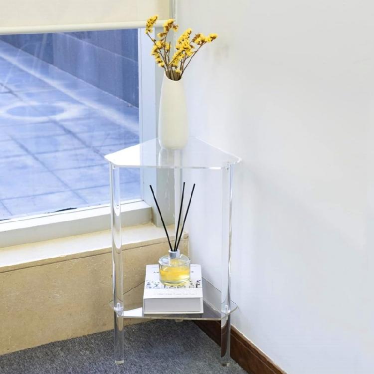 Acrylic Table with Clear Top Elegant Living Room Furniture Transparent Storage Rack for Office or Residential Use