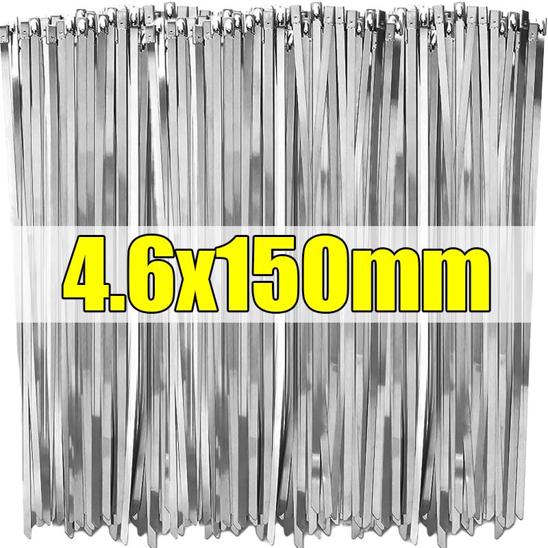 

Wholesale Stainless Steel Cable Ties Metal Zip Ties Strap for Exhaust Wrap Multi-Purpose Heavy Duty Self-locking Fastening Rings 20PCS
