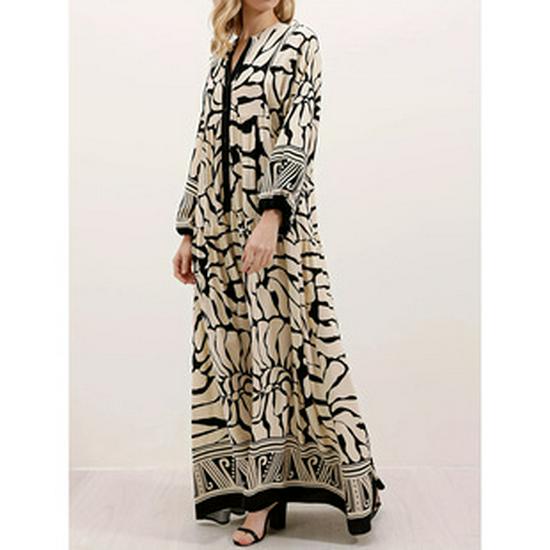 Rochie Islamică Lungă pentru Femei Saudite - Robă Largă Arabică Monocromă pentru Toate Sezoanele